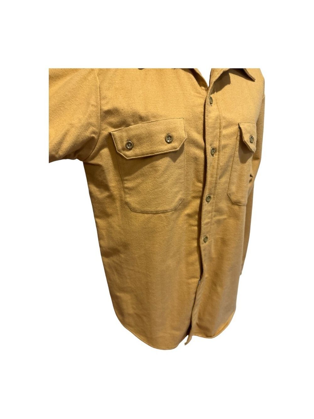 NWOT 80s NORM THOMPSON HEAVY FLANNEL GOLDEN TAN BUTTON DOWN SHIRT GORPCORE SZ M - Picture 5 of 7